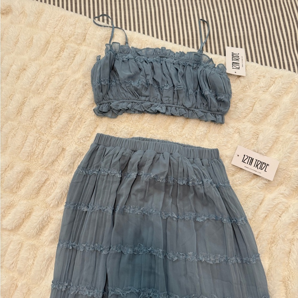 12th Tribe Blue Skirt Set